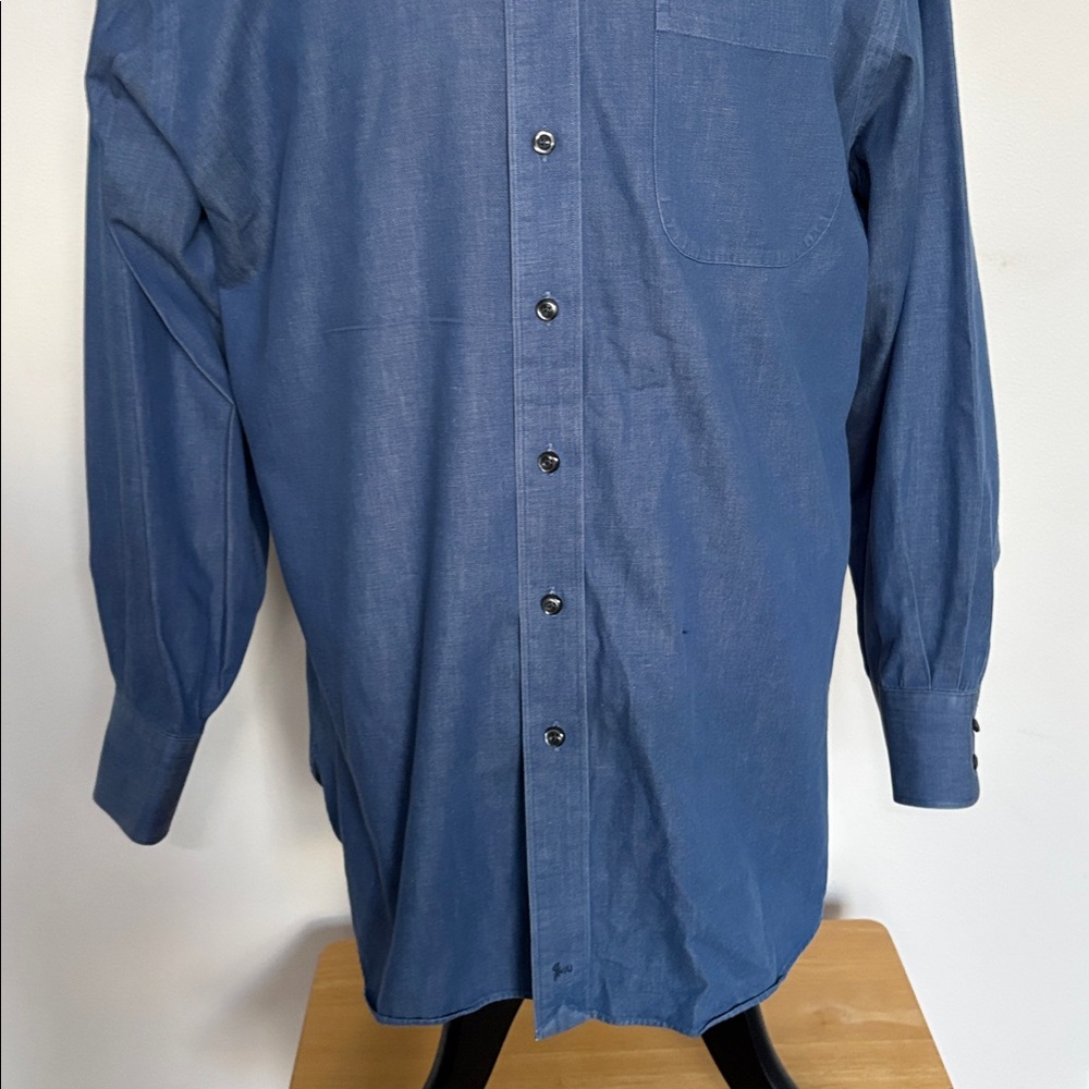 John W Nordstrom Men's Blue Button-Up Shirt Size 16-33 - Picture 3 of 13